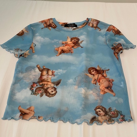 Mesh crop top with angels from Bershka - Picture 3 of 4